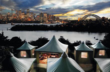 Tentes au Taronga Zoo, Sydney, Nouvelle Galles du Sud 