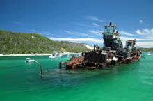 Epave sur Moreton Island, Queensland, Australie