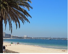 Plage de St Kilda, Melbourne, Victoria.