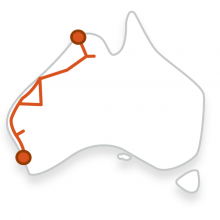 Map: PD21, 21 Day Perth to Darwin